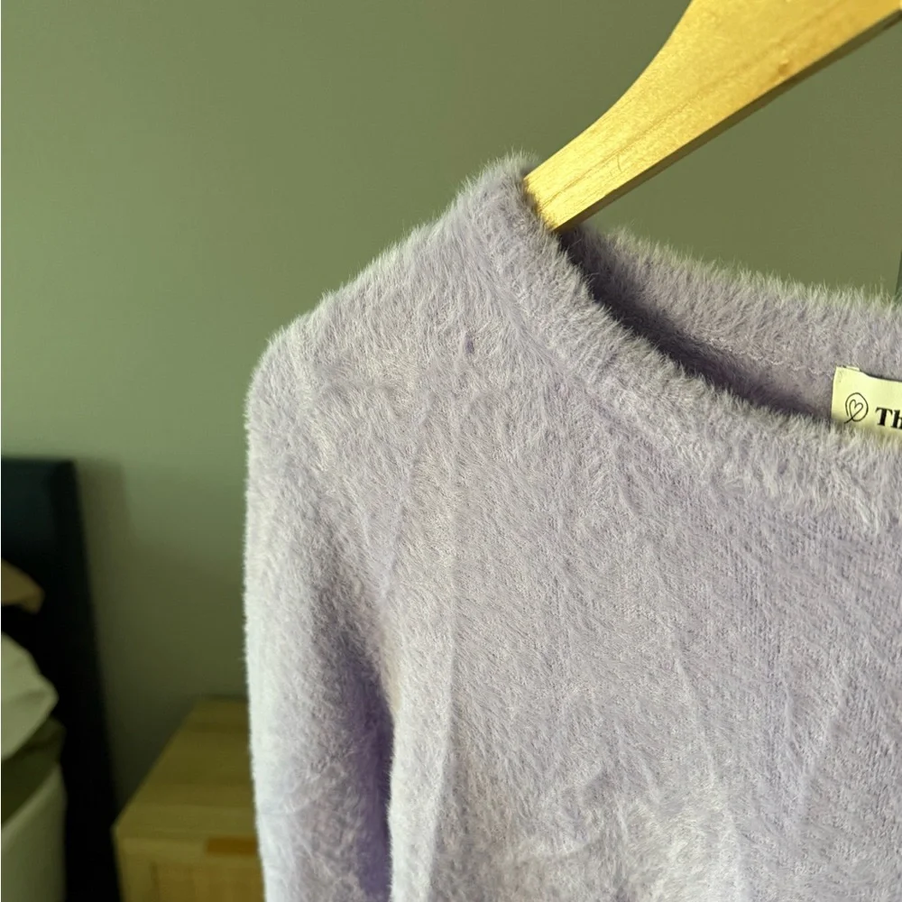 NEW The Drop Purple Fuzzy‎ Sweater Size L